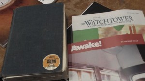 My First Bible and The Watchtower collected on Oxford Road 2014